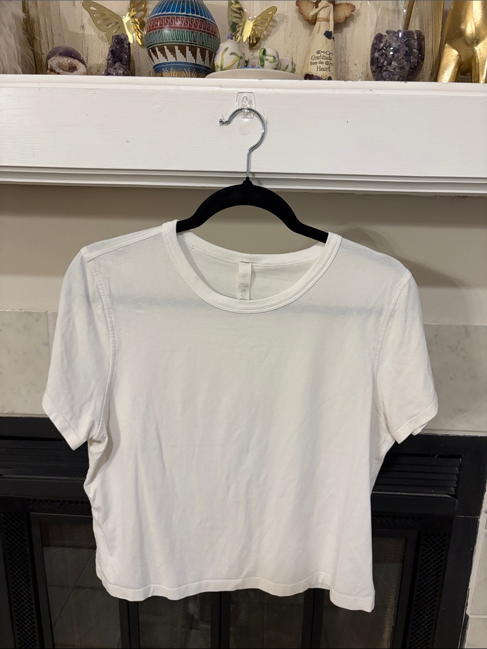 lululemon Classic White Short Sleeve Crop Top Tee